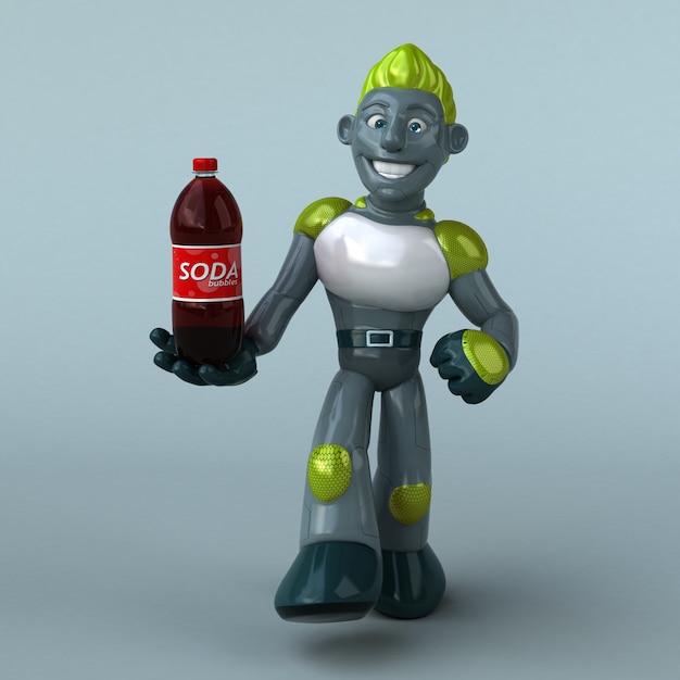 Grüner Roboter - 3D-Illustration