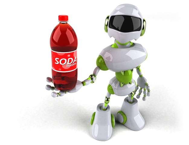 Foto grüner roboter - 3d-illustration