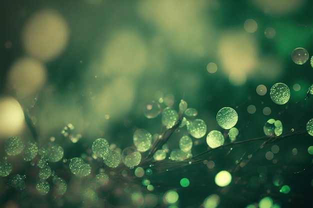 Grüner schöner Bokeh- und Glitzerkopienraumhintergrund