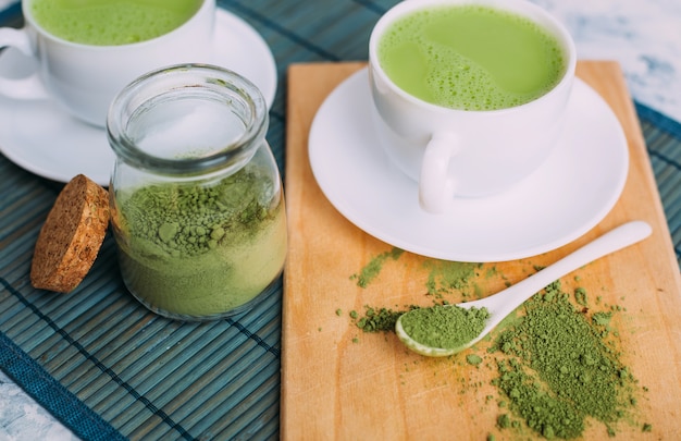 Grüner Tee Matcha Latte Tasse.