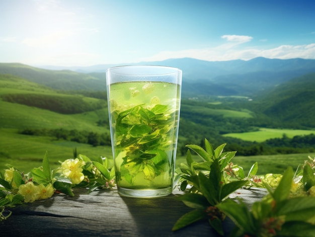 Grüner Tee natürlicher Hintergrund