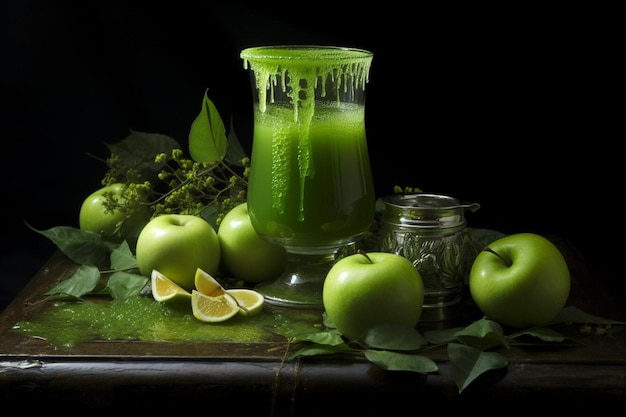 Foto grüner traubensaft aus gazpacho