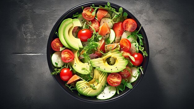 Grüner veganer Salat aus grünen Blättern und Gemüse