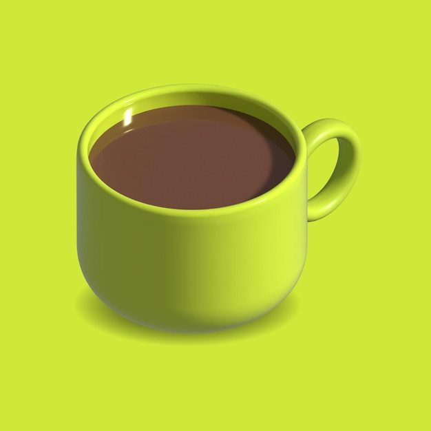 Foto grünes 3d-kaffeetassen-design