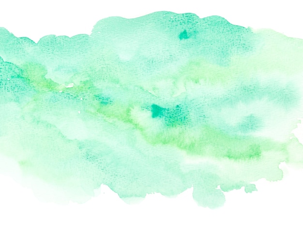 Grünes Aquarell auf weißem Hintergrund. Abstraktes Gestaltungselement
