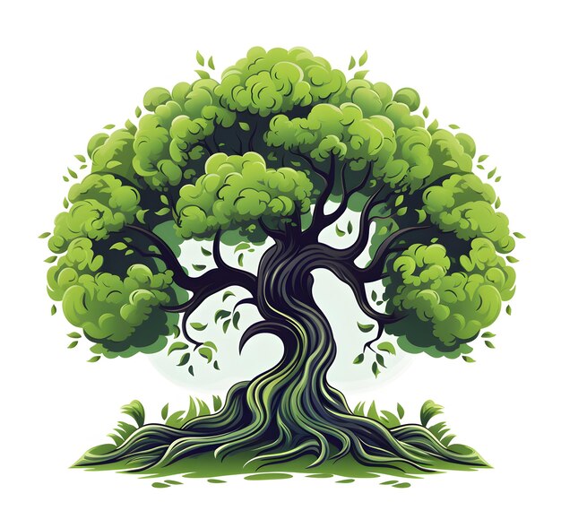 grünes Bäumen-Bild-Vektor-Grafik-Kartoon