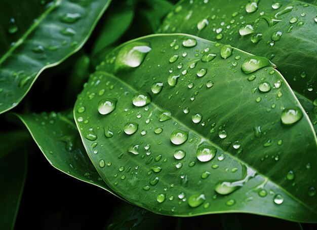 Grünes Blatt mit Wassertröpfchen