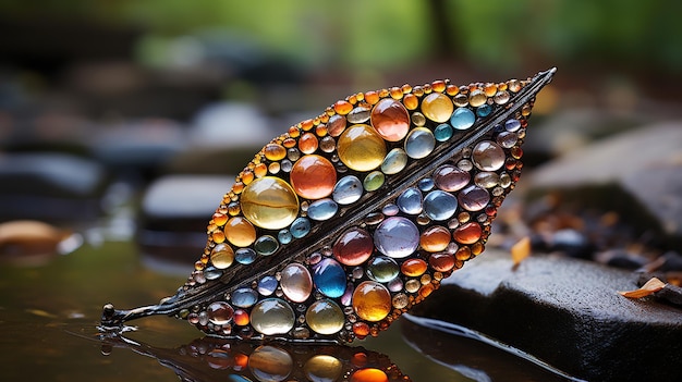 Grünes Blatt mit Wassertropfen