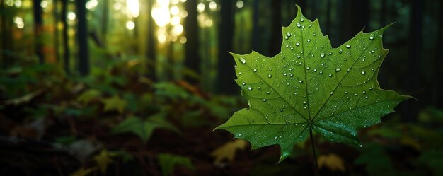 Grünes Blatt mit Wassertropfen