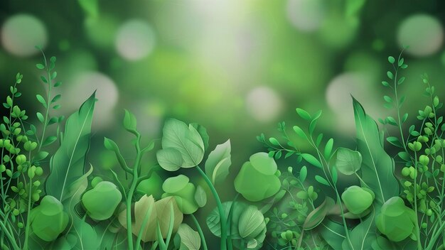 Grünes Bokeh auf der Natur verschwommenes Hintergrundelement des Designs