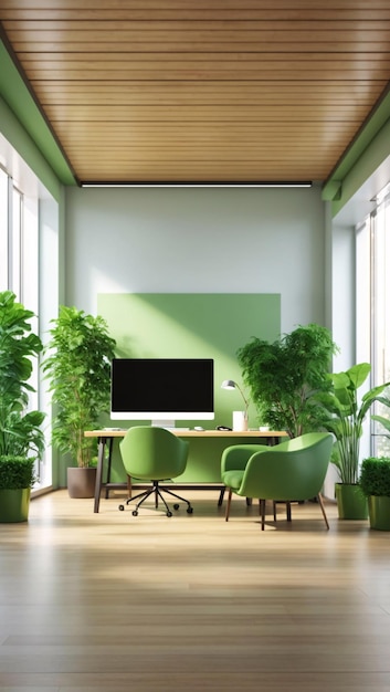 Grünes Bürozimmer