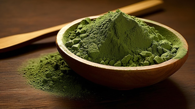 Grünes Chlorella-Pulver