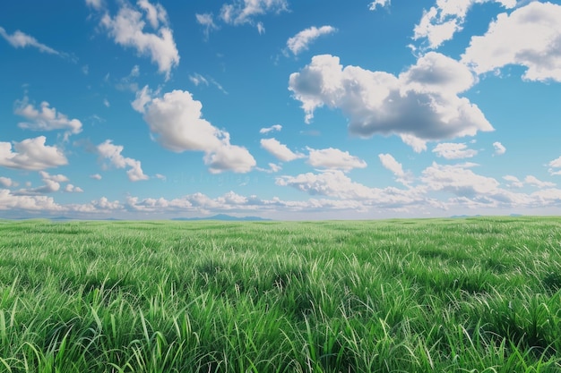 Grünes Feld und blauer Himmel