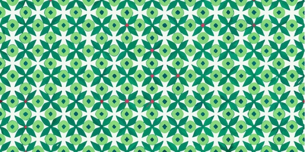 Grünes geometrisches Blumenmuster