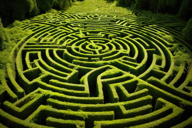 Foto grünes labyrinth aus pflanzen