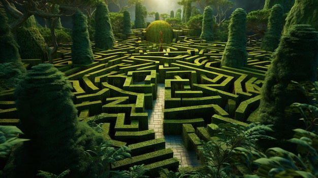 Grünes Labyrinth von Pflanzen