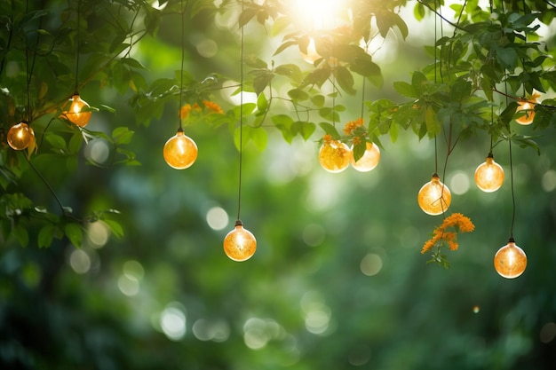 Grünes Licht verschwommener Garten