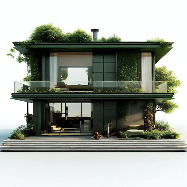 Grünes Minimalhaus-Design