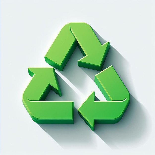 grünes Recycling-Symbol auf weißem Hintergrund Welttag der Erde