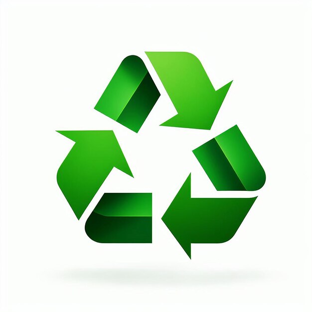 grünes Recycling-Symbol auf weißem Hintergrund Welttag der Erde