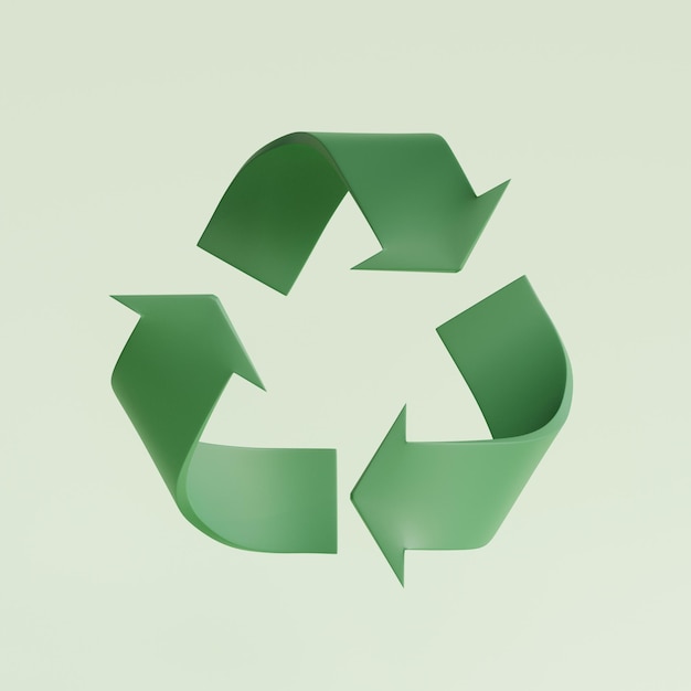 Foto grünes recycling-symbol recycle-ikonen 3d-rendering-illustration