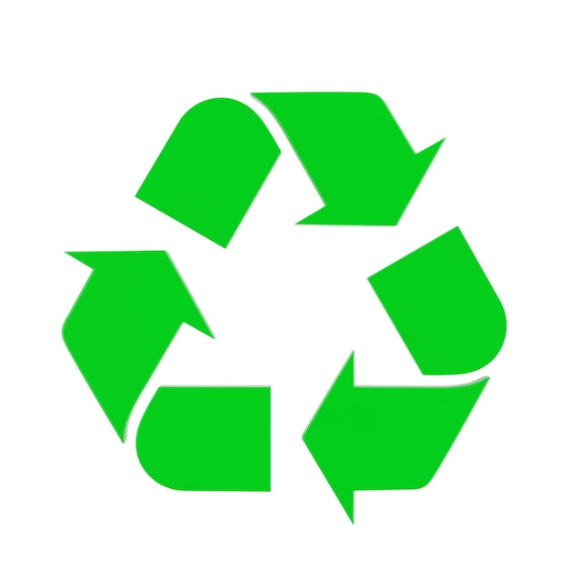 Grünes Recycling-Symbol-Signal 3D-Rendering