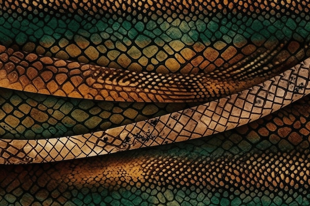 Foto grünes schlangenhautmuster generative ki