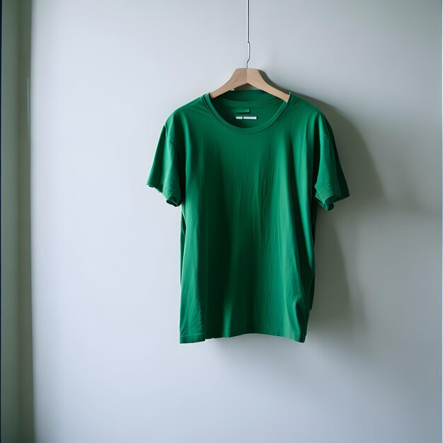 Foto grünes t-shirt-mockup-bild