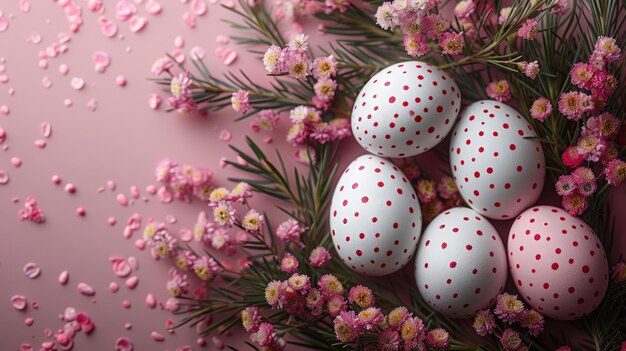 Grüße Ostern Hintergrund Ostereier und Blumen