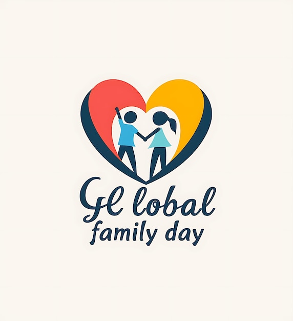 Foto grüßkarte zum internationalen familientag logo ikonen, die sorgfalt und liebe symbolisieren creative ha