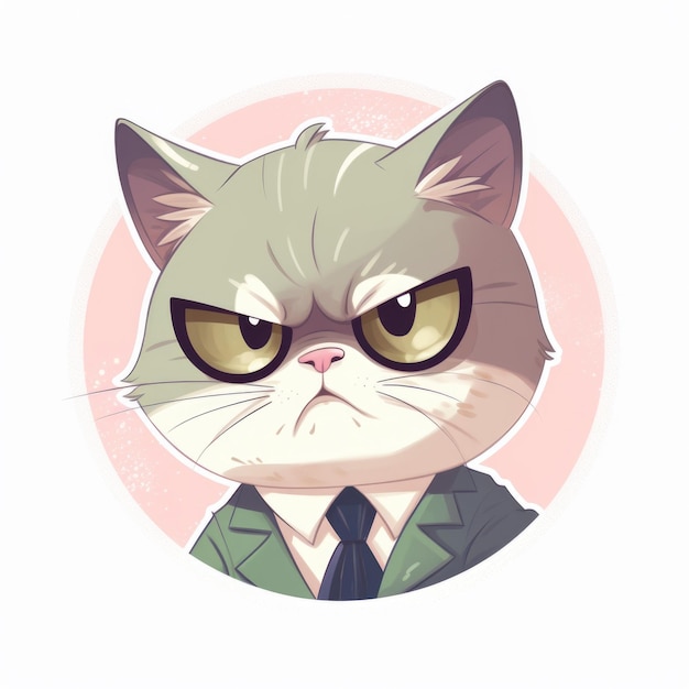 Grumpy Cat-Zeichentrickfigur Generative KI