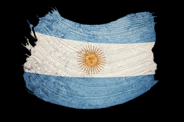 Grunge-Argentinien-Flagge. Argentinien Pinselstrich.