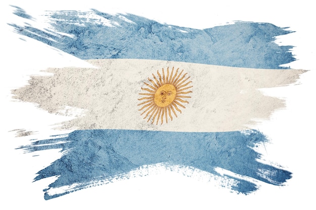 Grunge-Argentinien-Flagge. Argentinien Pinselstrich.