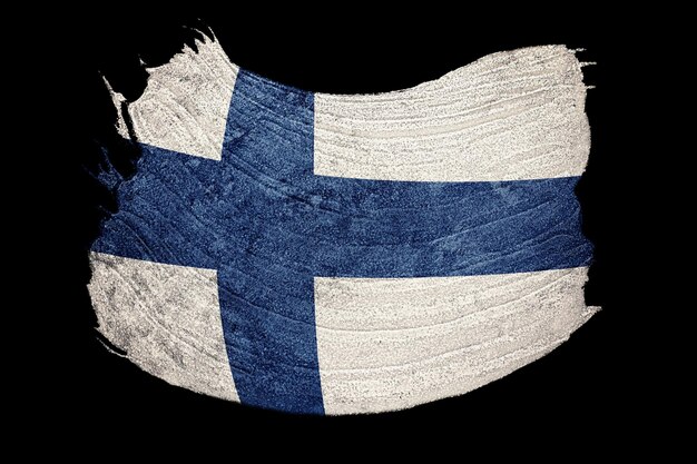 Grunge bandera de Finlandia. Trazo de pincel de Finlandia.