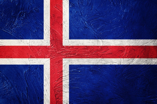 Grunge bandera de Islandia. Bandera de Islandia con textura grunge.