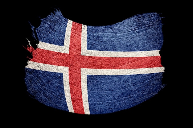 Grunge bandera de Islandia. Trazo de pincel de Islandia.