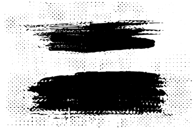 Grunge Black Ink Paint Brush Stroke para um novo design vetorial em fundo transparente