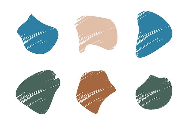 Grunge Blobs Fluid Shapes pictograma símbolo ilustração visual Set