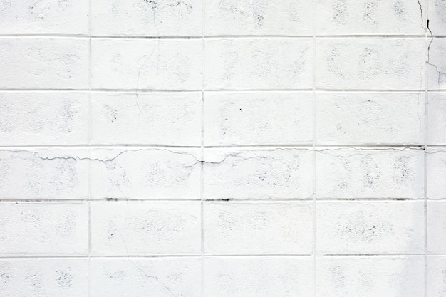 Grunge, Crack White Brick Block Wand Textur, Hintergrund