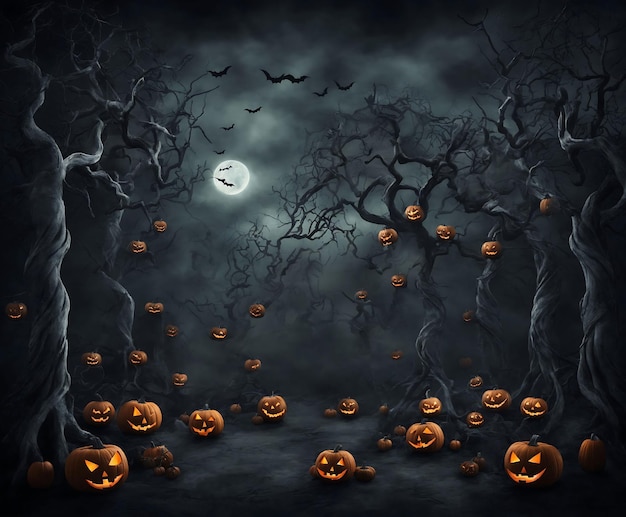 Grunge estilo fondo de Halloween con murciélagos jack o linterna y búho