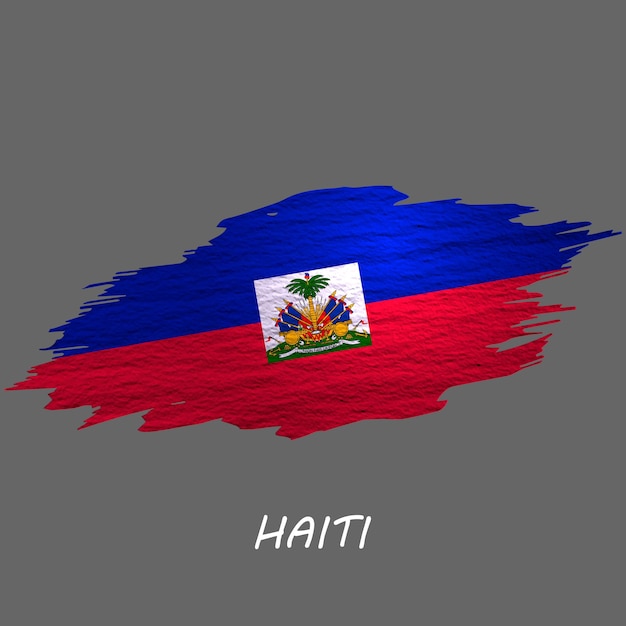 Grunge gestaltete Flagge von Haiti Pinselstrichhintergrund