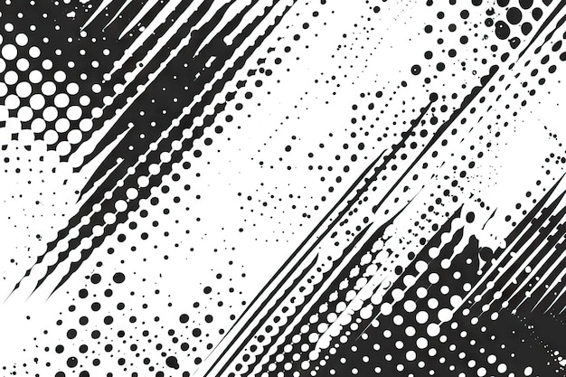 Grunge-Gitter-Polka-Punkt-Hintergrundmuster in Schwarz-Weiß