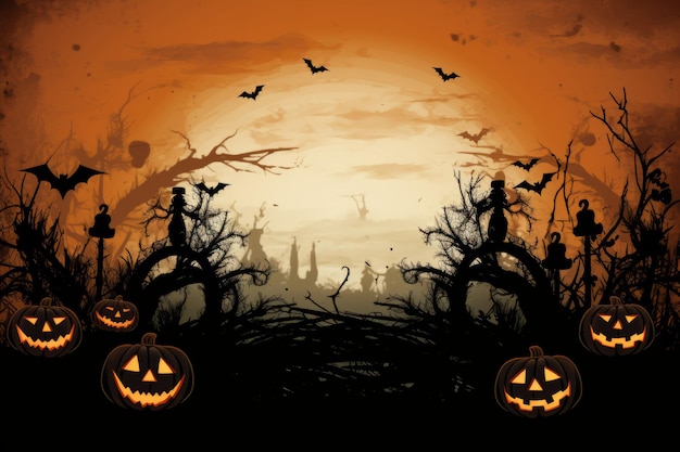 Grunge Halloween-Hintergrund mit Pumpkin