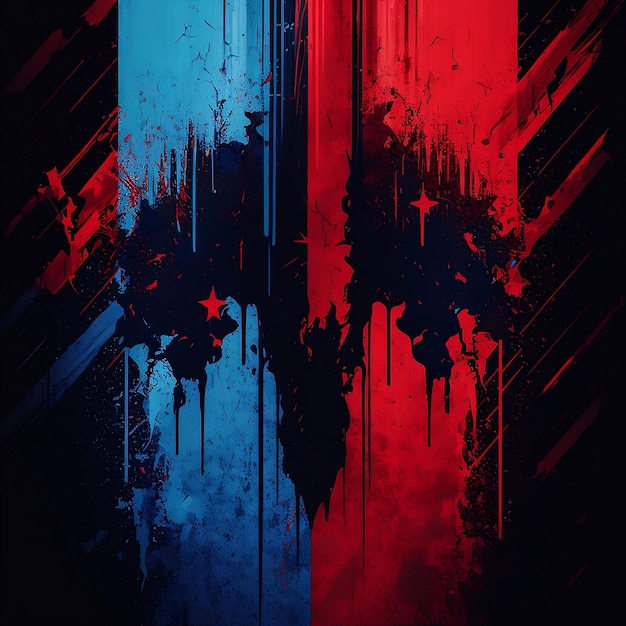 Grunge-Hintergrund mit Blau und Rot