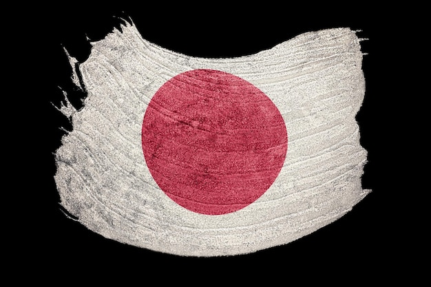 Grunge-Japan-Flagge. Japan Pinselstrich.