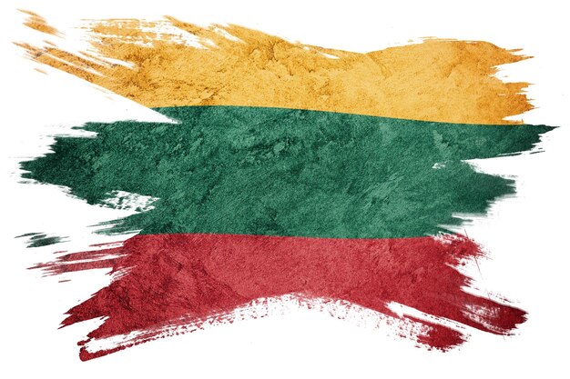 Grunge-Litauen-Flagge. Litauischer Pinselstrich.
