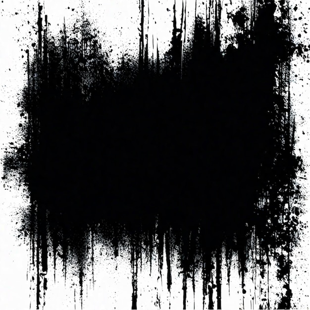 Grunge negro con textura detallada en fondo blanco