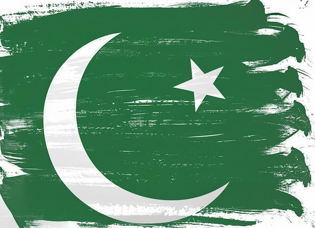 Grunge-Pakistan-Flagge Pakistan-Flagge mit Grunge-Textur Pinselstrich