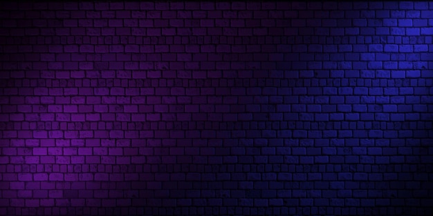 Grunge pared de ladrillo fondo púrpura luz 3d render