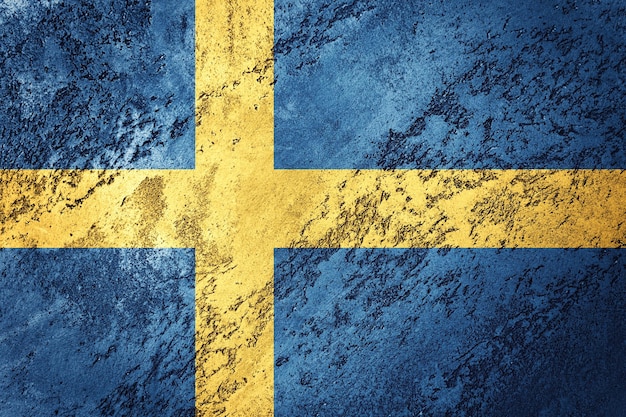 Grunge-Schweden-Flagge. Schweden